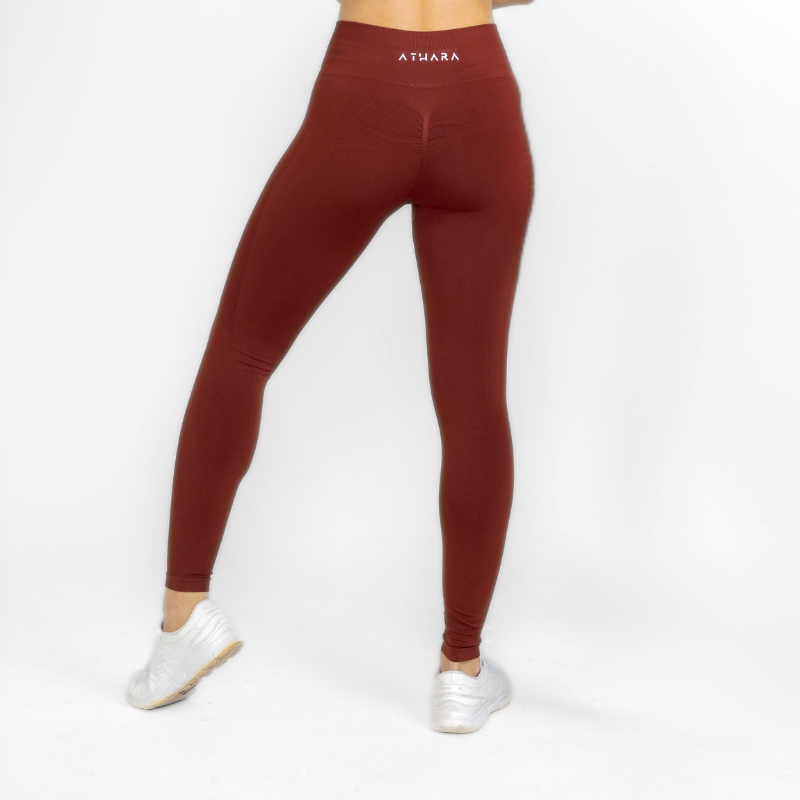 Athara CoreFlow Leggings in Cabernet Red – Back View