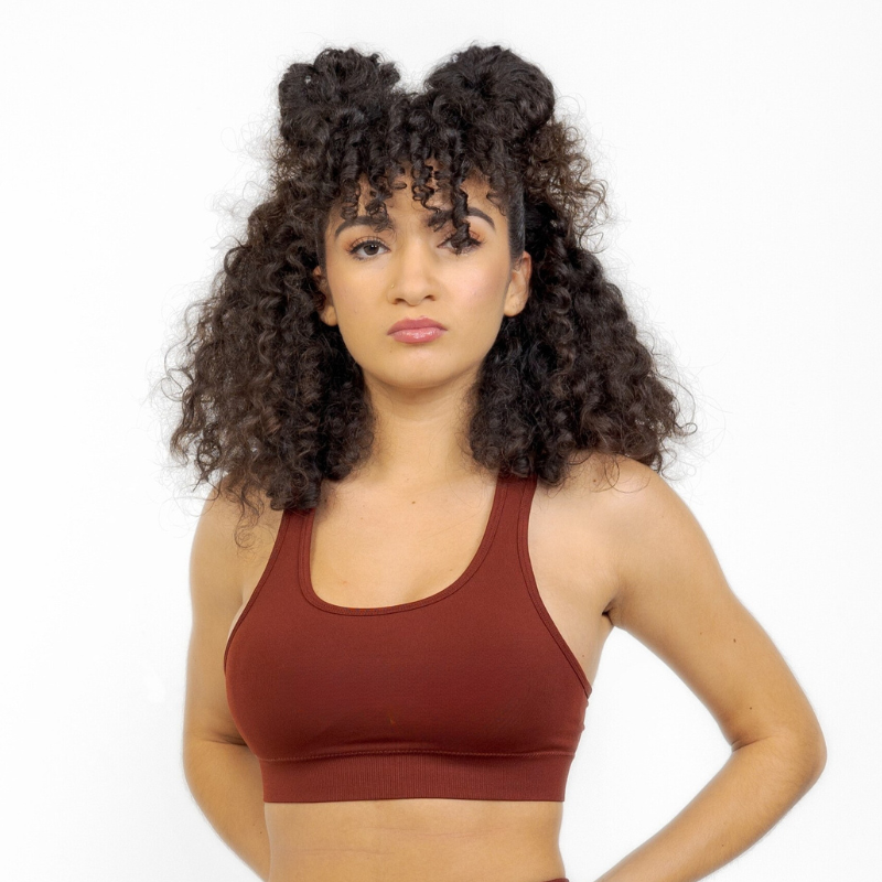 Athara CoreFlow Sports Bra in Cabernet Red – Front View