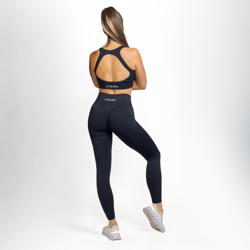Athara MaxSculpt Leggings in Black – Full-Length Back View