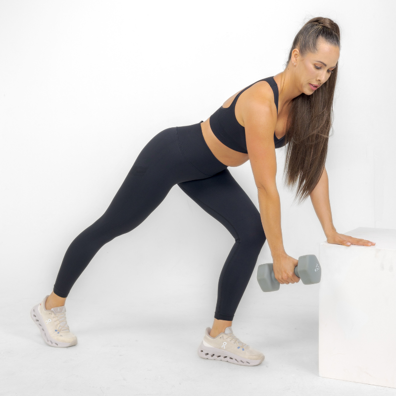 Athara MaxSculpt Leggings in Black – Side View Showing Fit