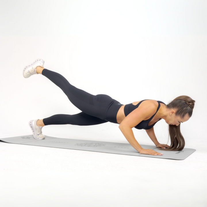 Athara MaxSculpt Leggings in Black – Full-length Side View Action