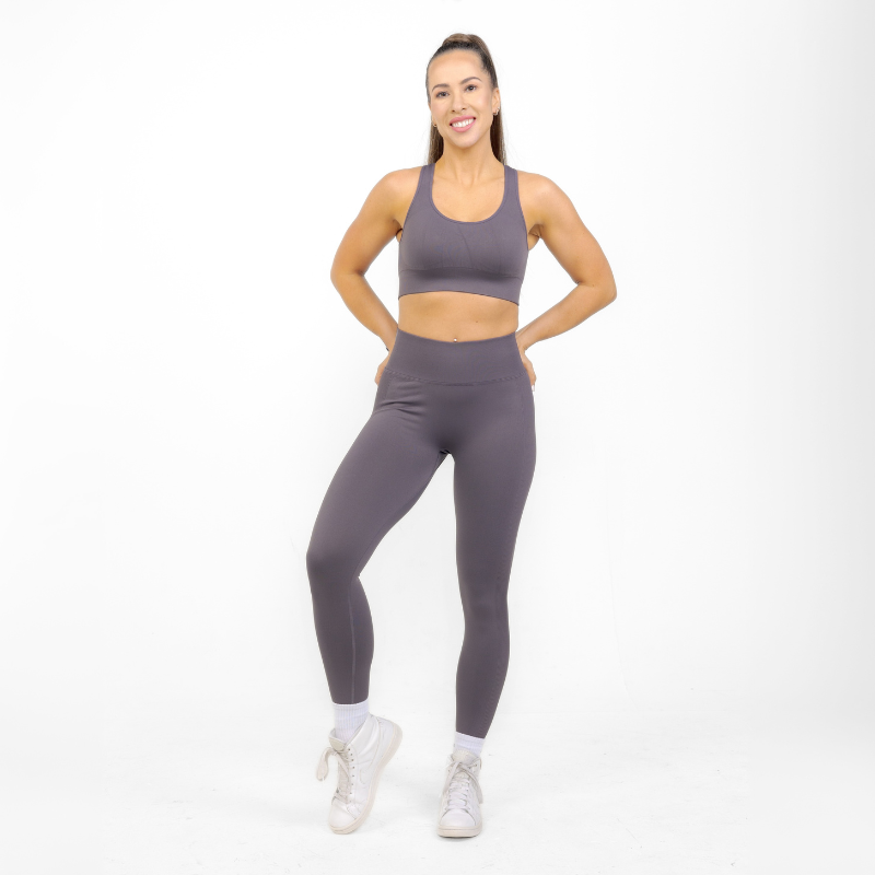 Athara MaxSculpt Leggings in Dark Gray – Full-Length Front View on Model