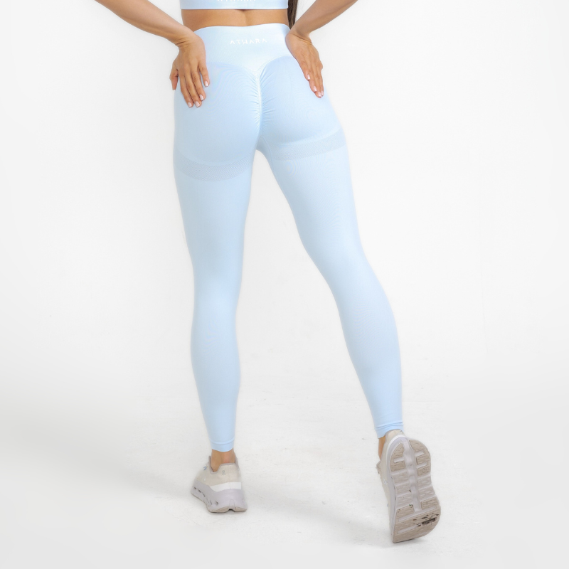 Athara MaxSculpt Leggings in Glacier Blue – Back Angle View