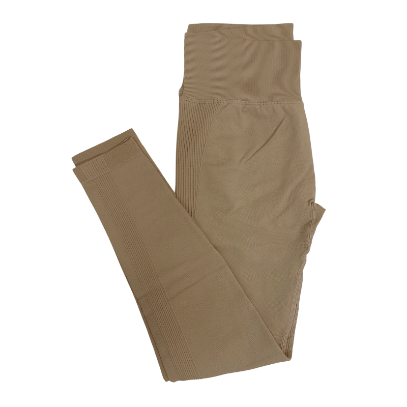 Athara MaxSculpt Leggings in Desert Tan – Flat Lay