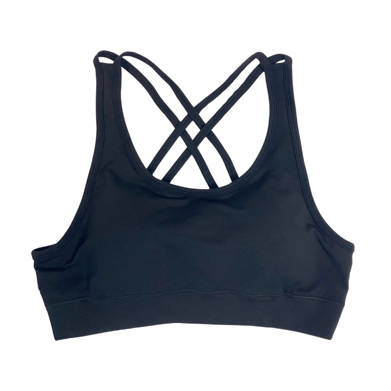 ★BLACKUP★ OVPR120 Airfit Crossback OVPR-120 Womens Athletic Supportive CrossBack Sports Bra - Black – Athara